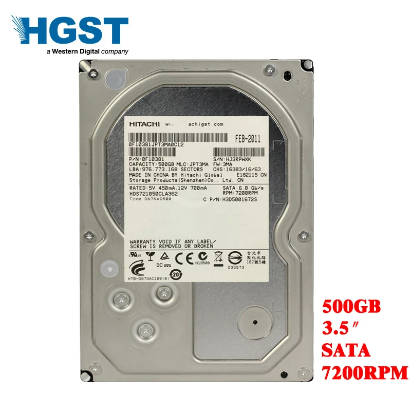 HGST HDD SATA 3GB 7200RPM 64MB Cache