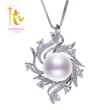 NYMPH Brand Natural Freshwater Pearl Necklace Pendant Pearl Jewlery Choker Stone White Necklace Fine jewelry Party Gift