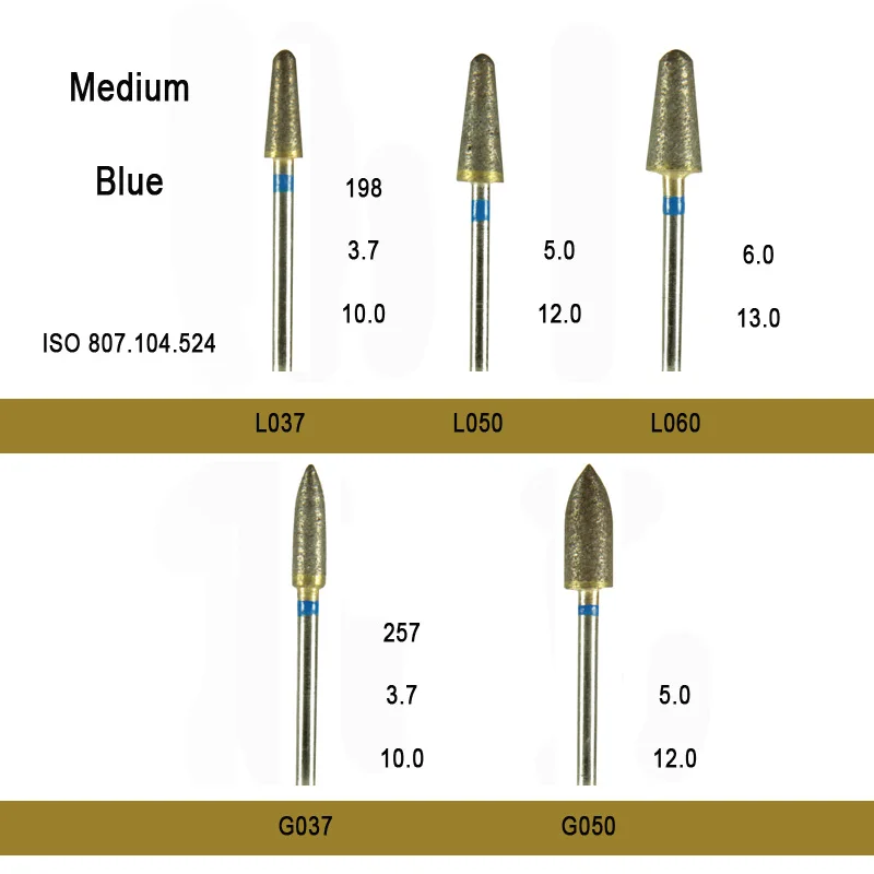 10 шт. стоматологические боры для металла hp средней зернистости синие стоматологические спеченные алмазные украшения инструменты