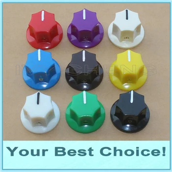 

200pcs/Lot 1/4'' Shaft Effect Large Fluted Rotary Pointer Knob, 6.35mm Shaft Potentiometer Fluted knob (DHL Free Shipping)