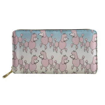 

Noisydesigns Long Women Poodle Printed Thin Purse for Cell Phone Ladies Money Coin Pocket pokemon Card Holder Females Gift