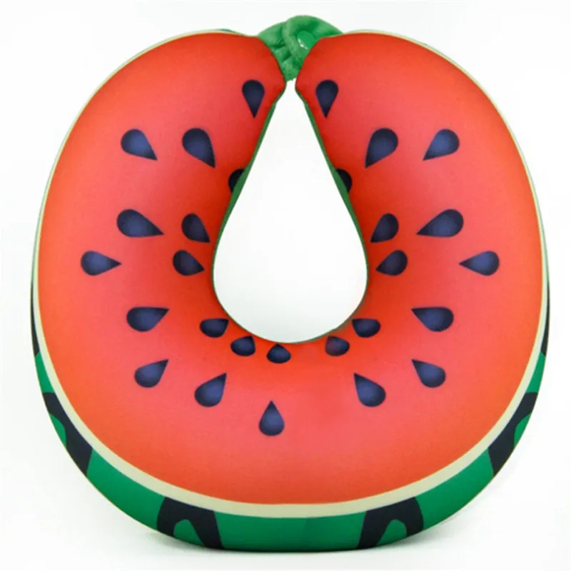 U-образная офисная Подушка для сна, фруктовые Наночастицы подушка для шеи в автомобиль/подголовник в самолете подушка, подушка для кормления/путешествия IC885854 - Цвет: watermelon