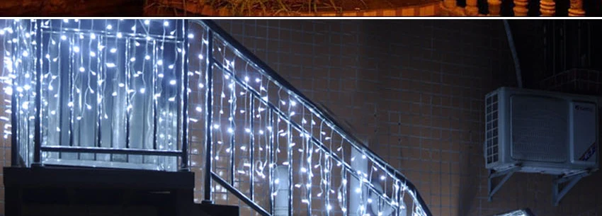 JULELYS 10 0,65 м 320 светодио дный лампы светодиодные занавески огни Рождественская гирлянда окно наружные светодио дный фонари украшения для