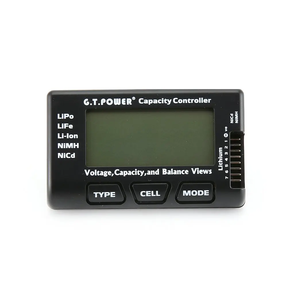 

G.T.Power 2-7S LCD Digital RC Battery Voltage Capacity Meter Checker Tester for LiPo Li-ion NiMH Nicd Voltage Balance View