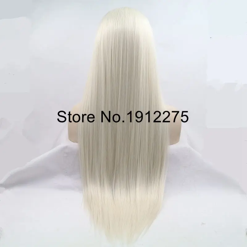 Sylvia длинные шелковистые прямые волосы парик блонд синтетический парик фронта шнурка для женщин свободная часть термостойкие волокна волос половина руки