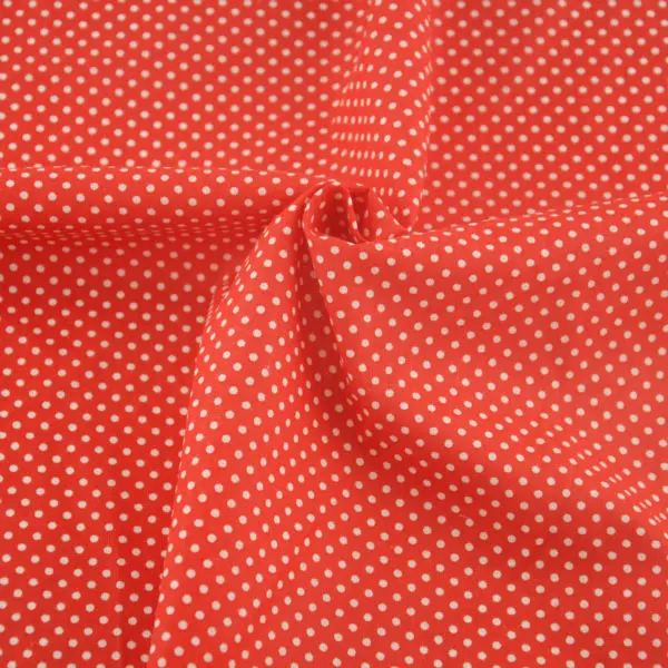 

100% Cloth Cotton Tecido Decoration Sewing Textile Fabric Patchwork White Dots Design CM Red Colour Fat Quarter Art Work Curtain