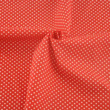

100% Cloth Cotton Tecido Decoration Sewing Textile Fabric Patchwork White Dots Design CM Red Colour Fat Quarter Art Work Curtain
