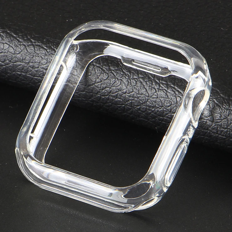 

Case For Apple Watch 40 44 42 38 MM Series 4 Series 3 2 1 Screen Protector TPU Watch Case Silicone Cover Protective Soft clear
