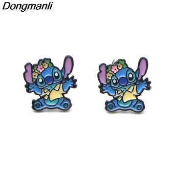 

P3709 Wholesale 20pcs/lot Alien and Alien Stud Earrings For Womens Enamel Stainless Steel Pierce Korea Earrings Jewelry