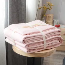 В японском стиле хлопок мыть хлопок 3/4 шт комплекты постельного белья(пододеяльник+ Плоский лист+ наволочка) Osyter сплошной цвет