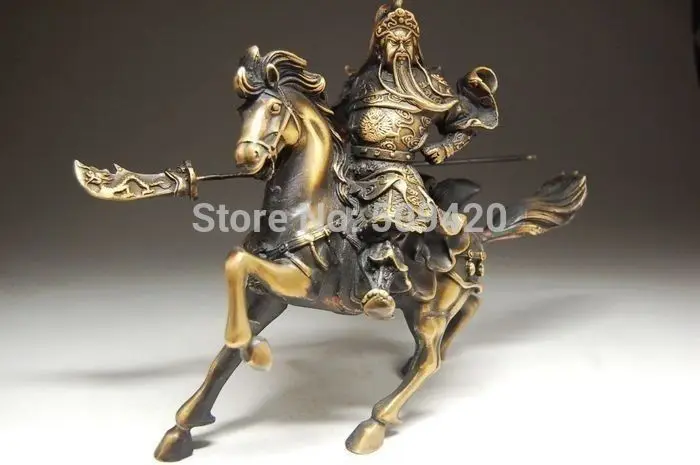 

Rare Fine Chinese Bronze Statue --- Guan Gong & Horse