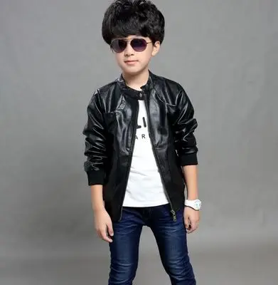 New Kids Jackets Leather Fleece Jacket Boys Coat Winter Autumn Doudoune Garcon Kids Jacket 6CT104