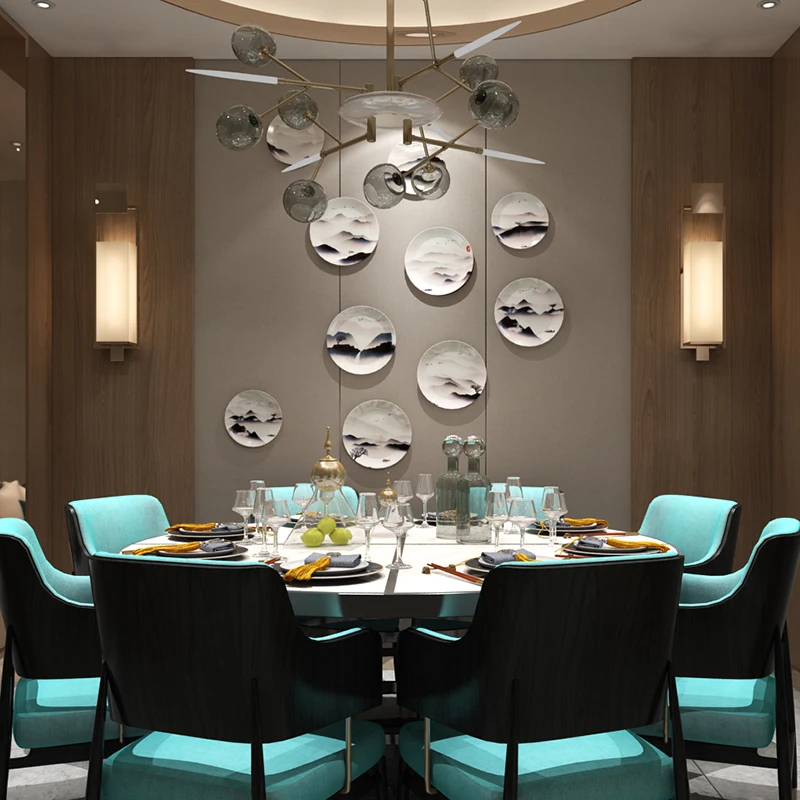 

Chinese style landscape painting Chinese style decoration plate home wall creative wall decoration