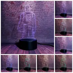 Баскетбол Коби Брайант рисунок 3D Ночная визуальную иллюзию светодиодный 7 цветов света вспышки Sporter Лейкер Брайант 24 модель игрушки