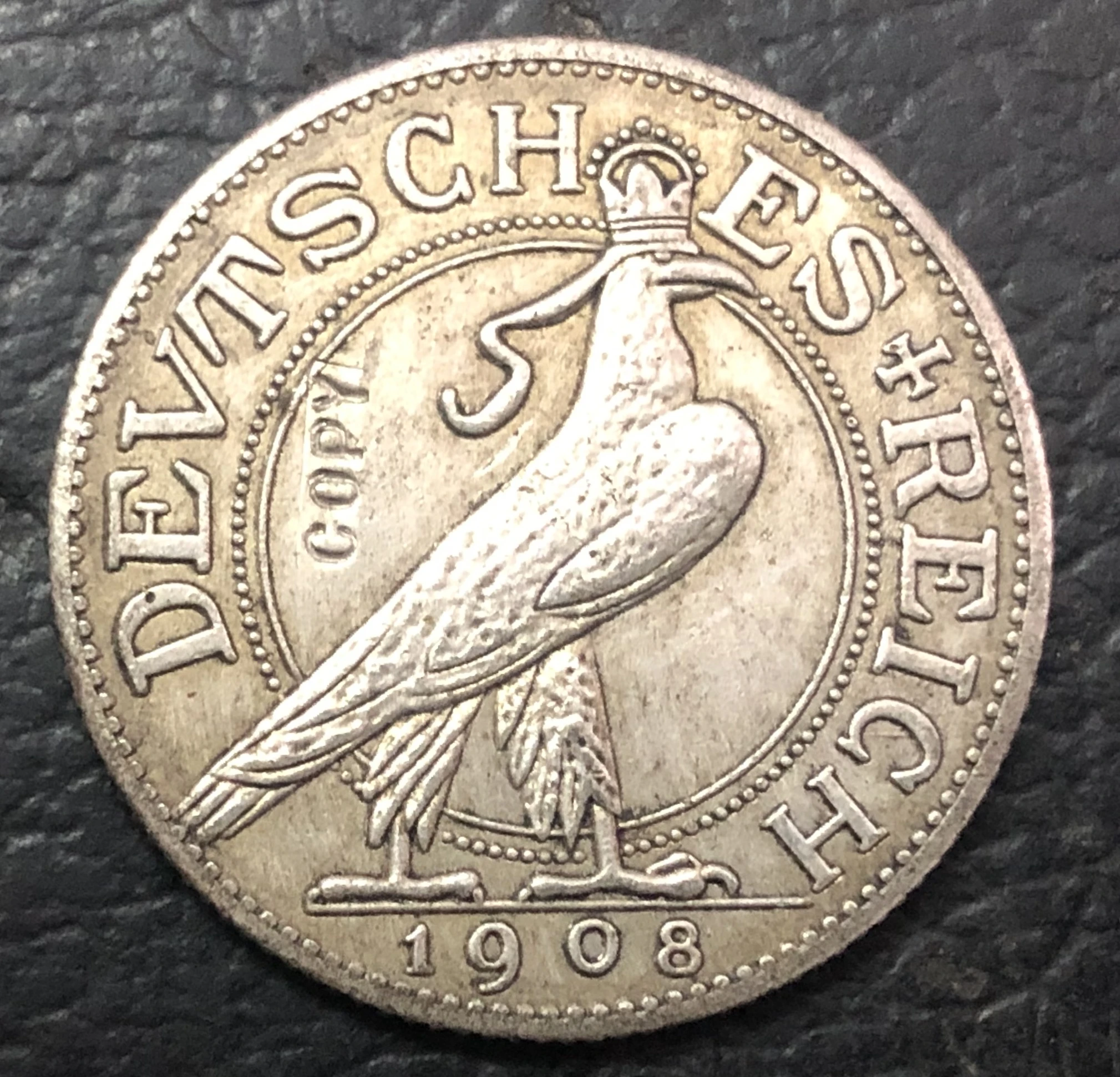 1908 D Германия 25 Pfennig Посеребренная копия образец монета (тип 1)|Безвалютные монеты|