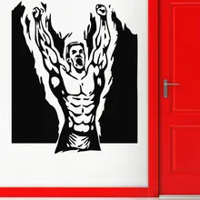 Gym Sticker Fitness Decal Bodybuilding Posters Name Muscle Vinyl Wall Parede Decor 19 Color Choose Gym Sticker