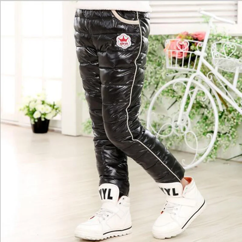 

Kids white duck down pants children boys girls long style thicken warm winter trousers 2016 new kids babys outwear for 1 to 9Y