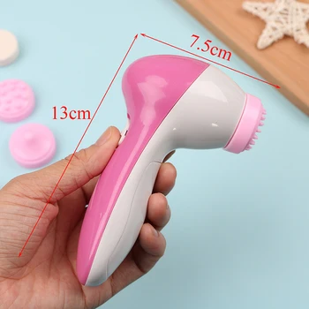 

6 in 1 Electric face Cleanser Wash Face Cleaning Machine Mini Skin Beauty Massager Brush Pore Cleaner Body Cleansing Massage