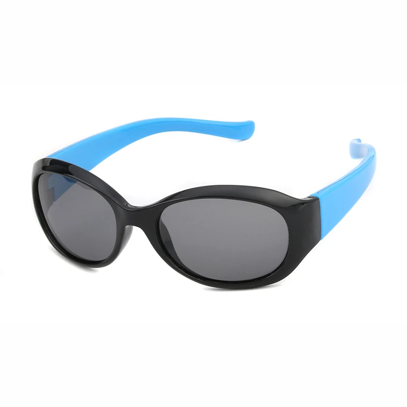 JIANGTUN, высокое качество, модные брендовые Детские солнцезащитные очки для маленьких мальчиков и девочек, подходят От 3 до 12 лет TR90, Поляризованные детские очки, модные очки - Цвет линз: C2 Black Blue