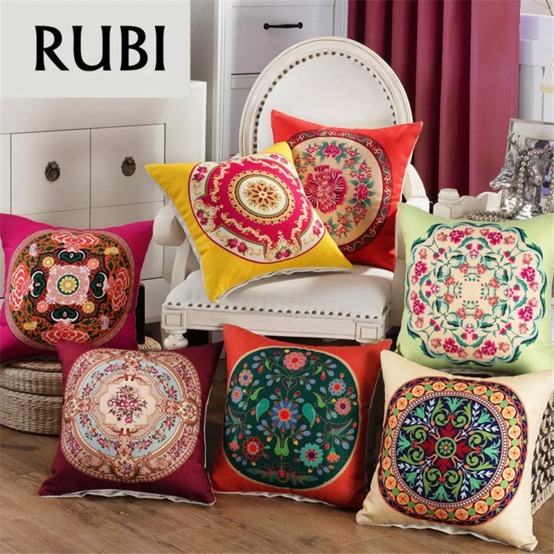 Chinese red decorative throw pillows cushions sofa home decor polyester