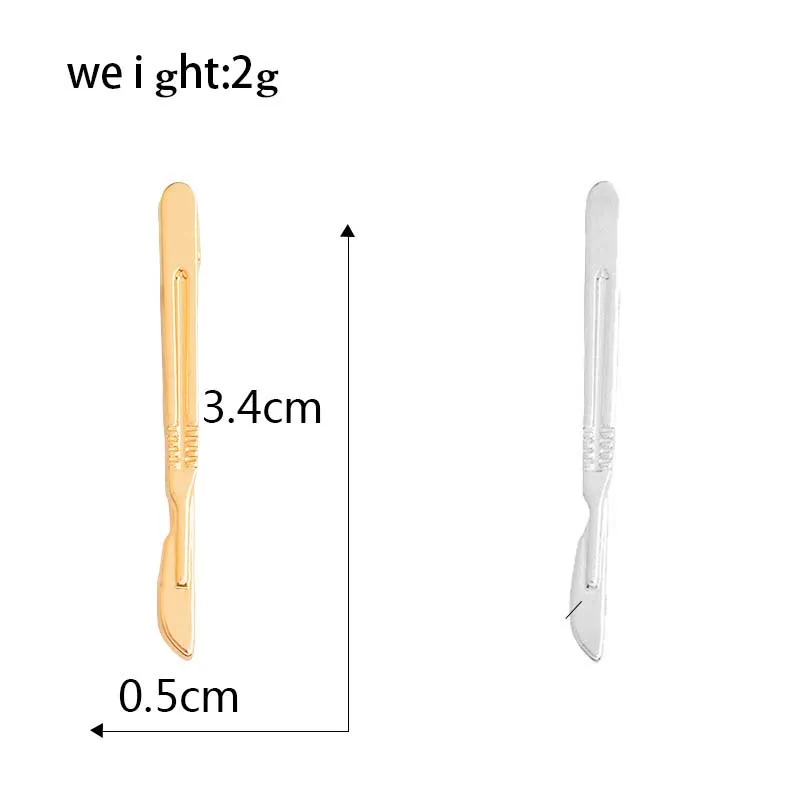 Золото Серебро скальпель шпильки с отворотом хирургические инструменты Анатомия больница госпиталь ювелирные изделия доктор медицинские студенческие подарки Воротник значок