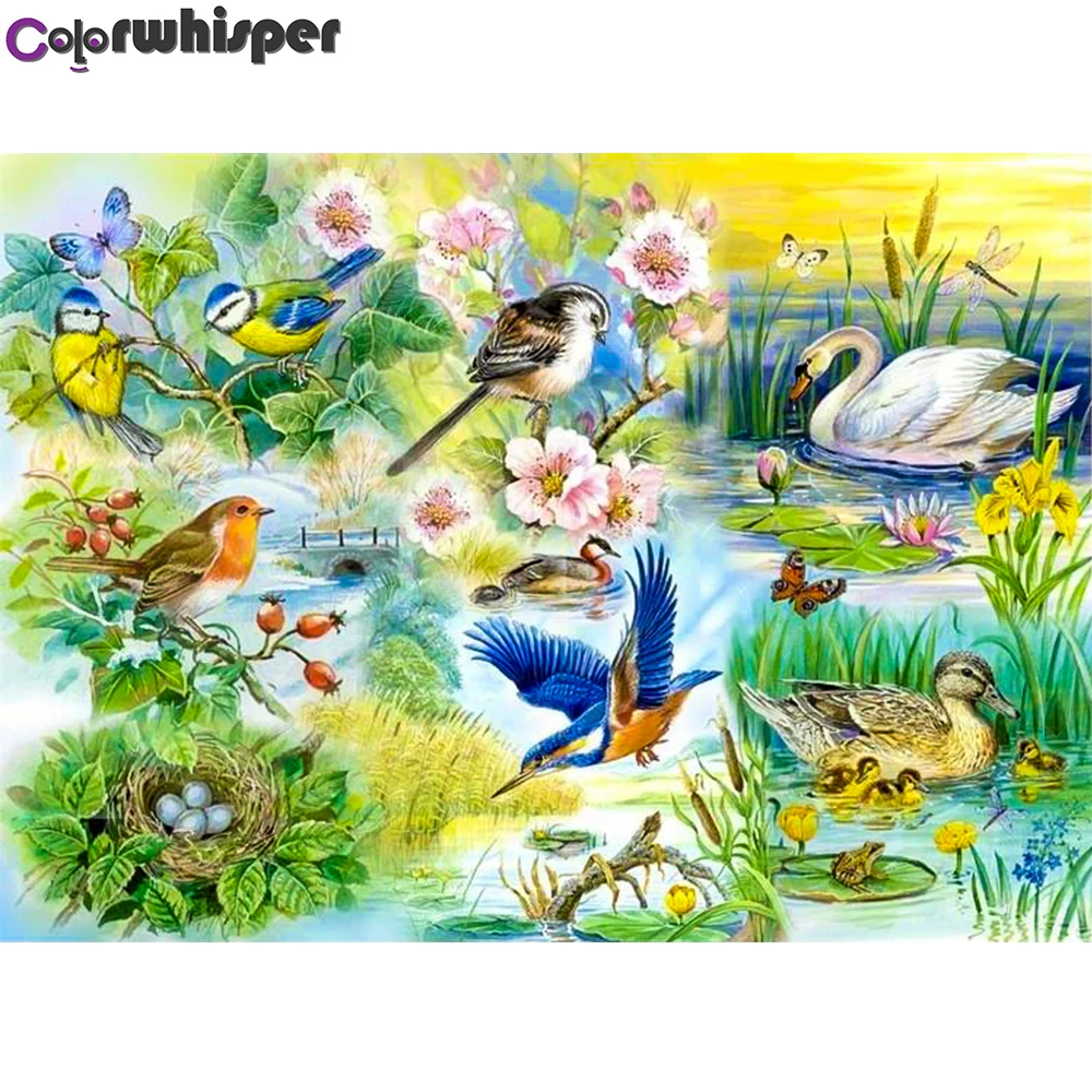 

Diamond Painting Full Square/Round Drill Birlds and Swan Crystal Cross Stitch 5D Daimond Painting Embroidery Mosaic 061QW