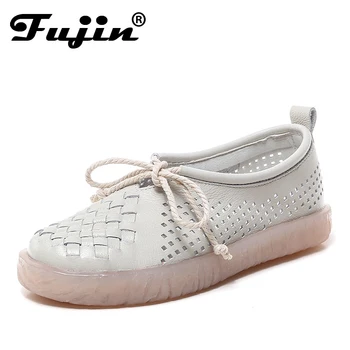 

Fujin Women's Flats Shoe Breathable Fisherman Female Shoe 2020 Spring Summer Women Shoes Cut Out Hollow Out Casual Shoes