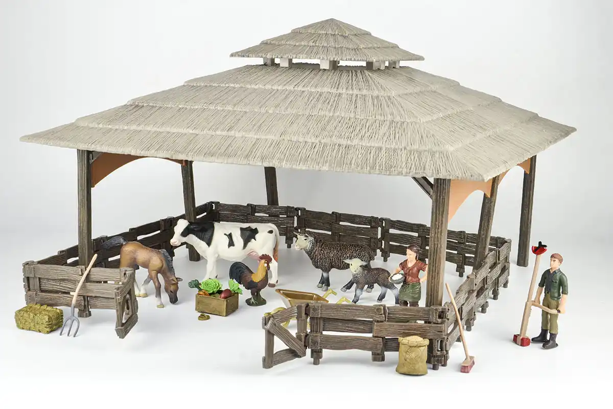 Wild Zoo Large Farm House Animals Figures Farmer Breeder Corral