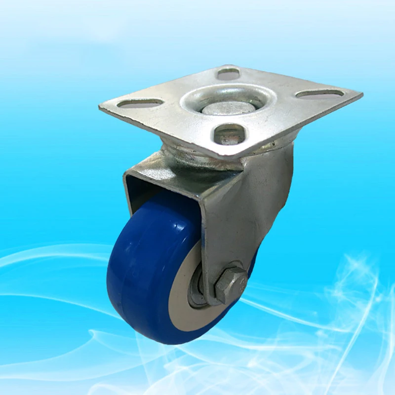 8 Pack 2 inch Caster Wheels Swivel Plate Casters on Blue Wheels