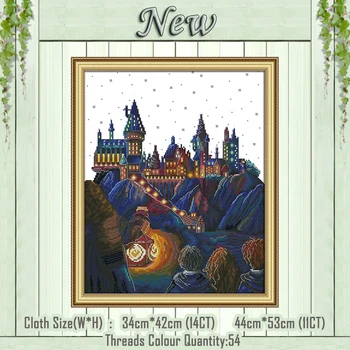 

Magic Castle scenery decor painting counted printed on the canvas DMC 11CT 14CT kits NKF Cross Stitch embroidery needlework Sets