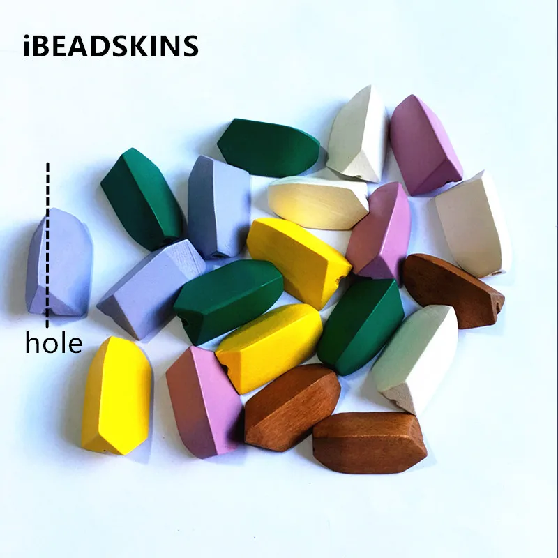 

New arrival! 31x17mm 100pcs/lot Environmental Paint semicircle-shape Wood beads for jewelry DIY making( desgin as shown)