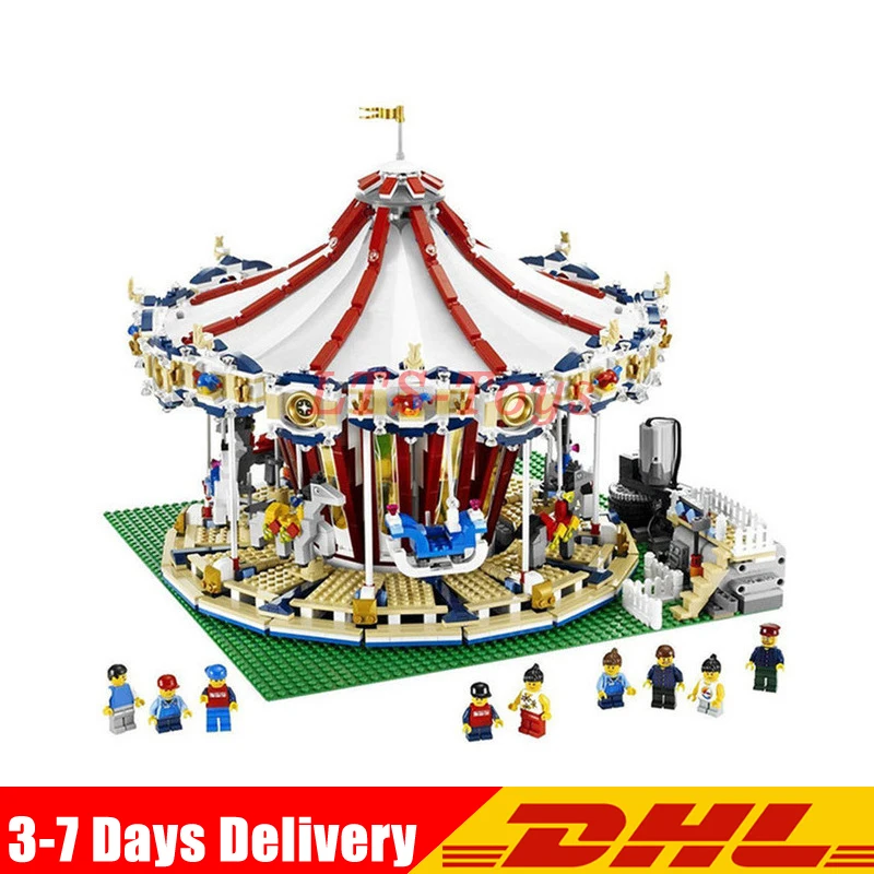 

With Motor Clone Legoed 10196 LEPIN 15013 3263Pcs City Street Grand Carousel Model Building Kits Set Blocks Brick Toy