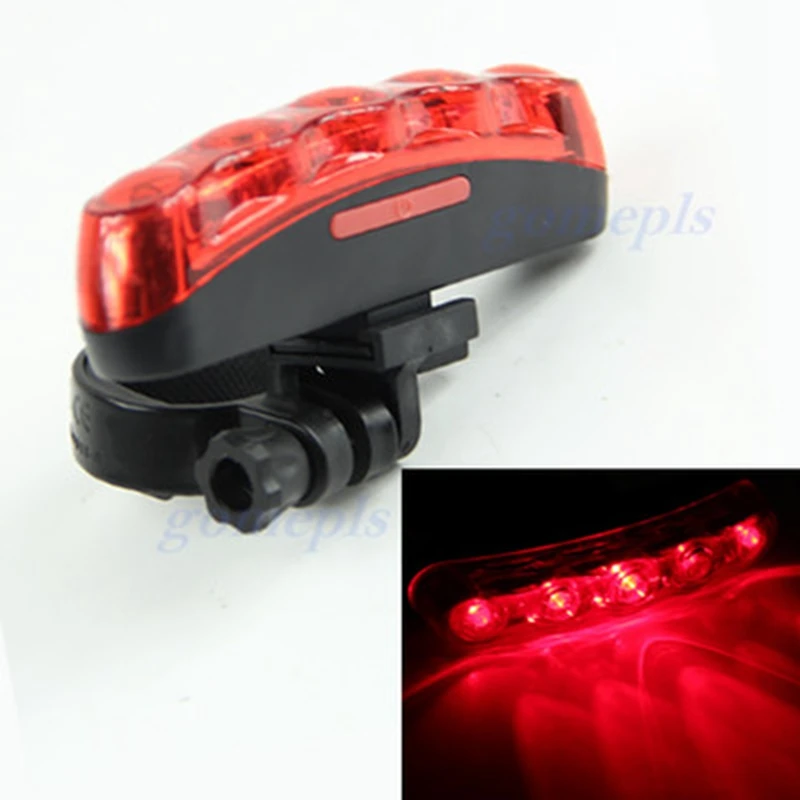 5 LED Cycling Bicycle Bike Tail Flashing Lamp Light Rear Safety Warning 2 Laser