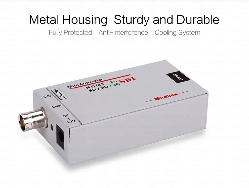 MiraBox HD 1080P 3G HDMI to SDI Converter to BNC Portable Mini Size HDMI to SD-SDI HD-SDI 3G-SDI Video Converter  (9)