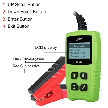 

JDiag BT200 Car Battery Tester 12V Digital Auto Test Analyzer CCA Scanner Vehicle Batteries Cranking Charging Diagnostic Tools