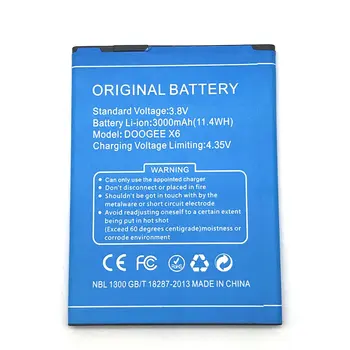 

2pcs New DOOGEE X6 3000mAh Battery For Doogee X6 Pro cell phone+ tracking code