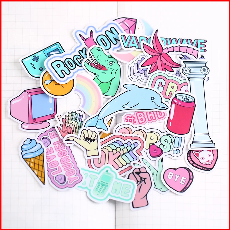 

32 pcs punk vintage personalized scrapbook Stickers scrapbooking material personalized sticker happy planner decoration craft