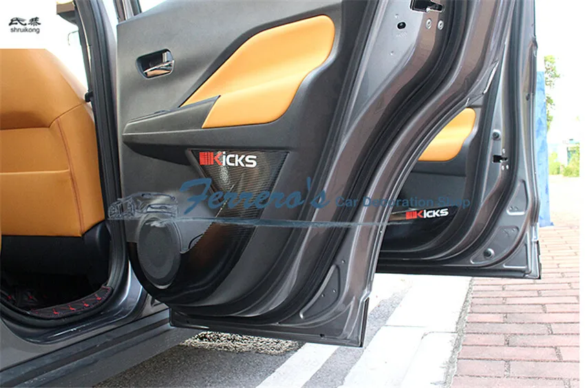 4 шт./лот, автомобильные аксессуары, автомобильные наклейки, 5D углеродное волокно, защита дверей автомобиля, защита для- Nissan kick S P15