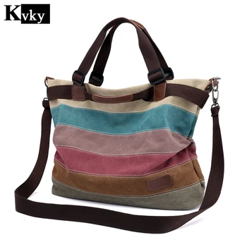 

Woman Canvas Shoulder Bag,Girls Tote Pack,Simplicity Female Handbag,bolsa feminina,Striped Messenger Bag,bags for women 2018