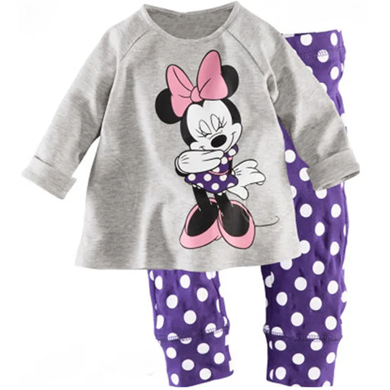 2017 Kids Clothes Baby Girls Clothing Sets Children Minnie Pajamas Pijama Set Roupas Infantis Menina Homewear Sleepwear Suits24