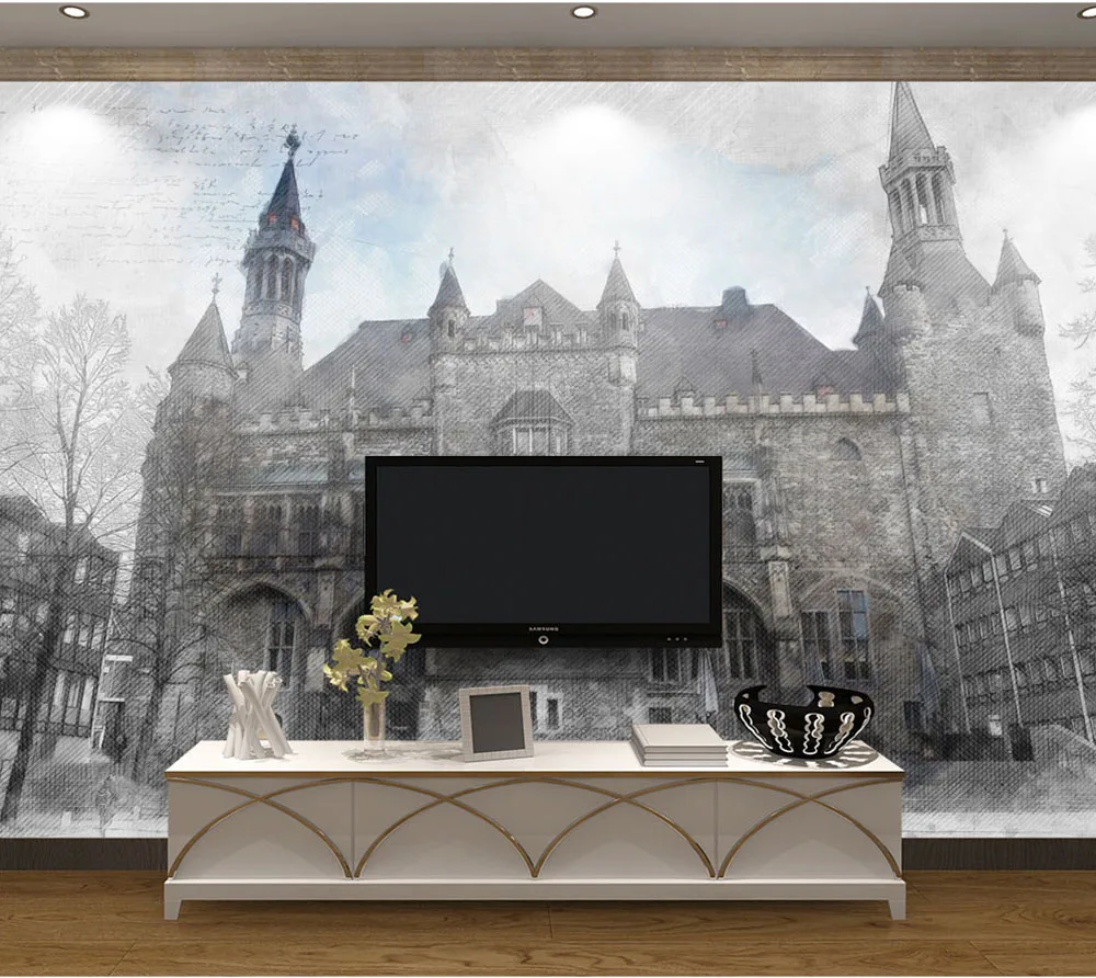 8d Large Murals Christian Church Building 3d Murals Wallpaper for