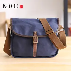 AETOO Холщовая Сумка Одиночная сумка для отдыха японская молодежная сумка-мессенджер модная трендовая мужская сумка