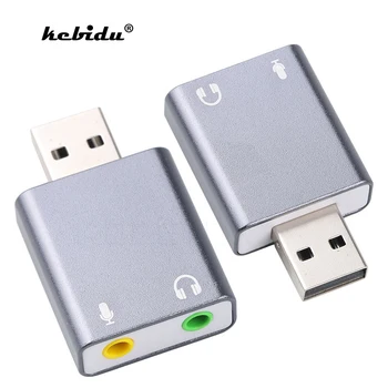 

kebidu 7.1 USB Sound Card External Adapter USB Audio Card 3D Stereo Jack 3.5mm Earphone Micphone Card for Computer Laptop