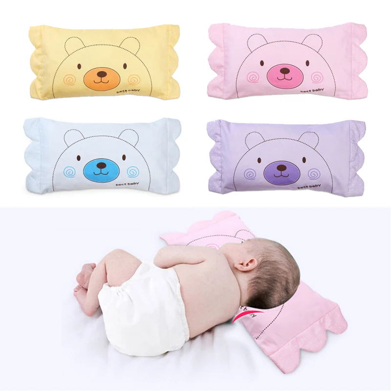 Bebê Recém-nascido Travesseiro Infantil Adorável Urso Caráter Macio Retângulo Travesseiros Criança Algodão Pescoço Proteção Choro Salgueiro 0-4year