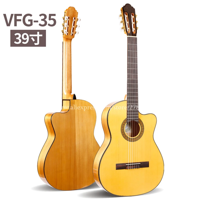 Free shipping 39 inch Handmade Spanish guitar With Solid Spruce /Rosewood Body,Acoustic guitarras+hard case classical guitar