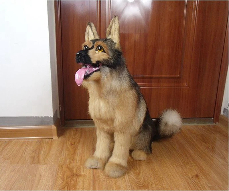 Dorimytrader lifelike animal wolf dog plush toy simulation animals Sheepdog Golden retriever dog Home Decoration Photography props DY80008 (1)