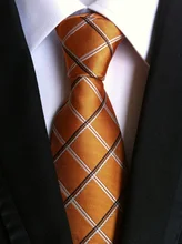 

Tie Hot Sale 8cm Designer Necktie SET Luxury Golden Plaids Ties with Handmade Pocket Square