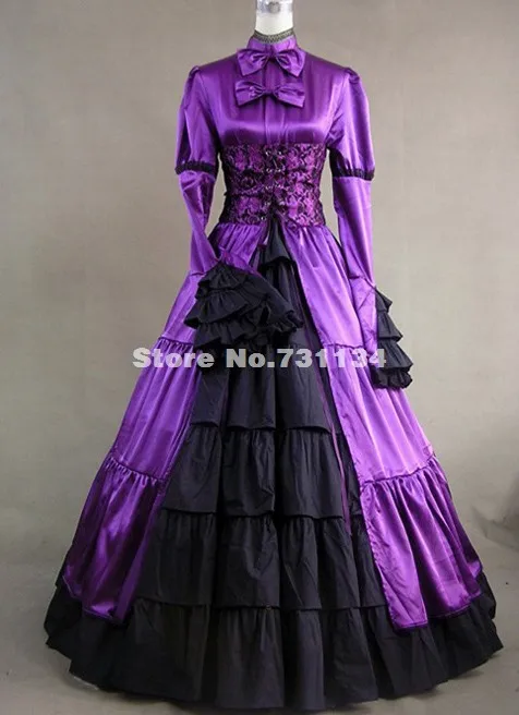 Высококачественная фиолетовая королева возрождения платье в викторианском стиле платье театральная одежда Южная Белль костюмы Лолиты