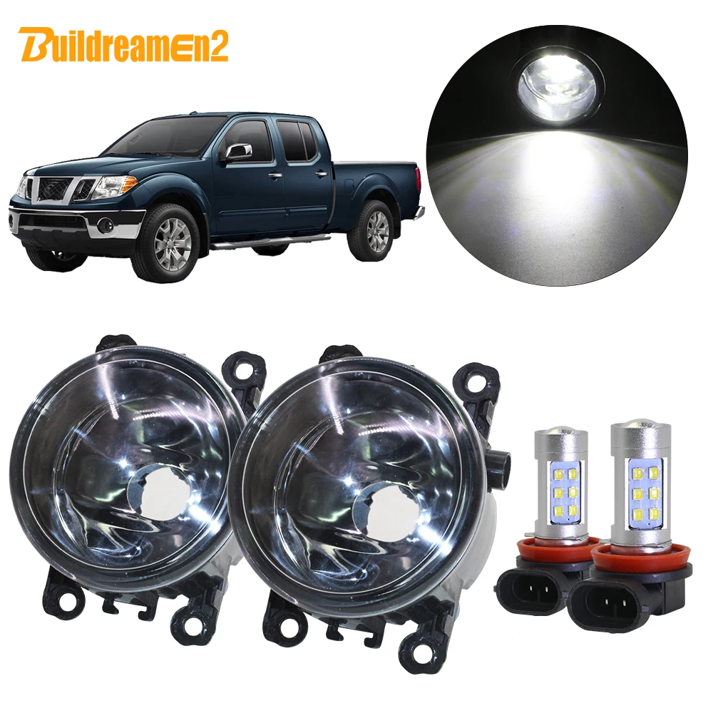 

Buildreamen2 Car H11 Fog Light Assembly Lampshade + Bulb 12V For Nissan Frontier 2005-2015 (2011-2015 must have metal bumper)