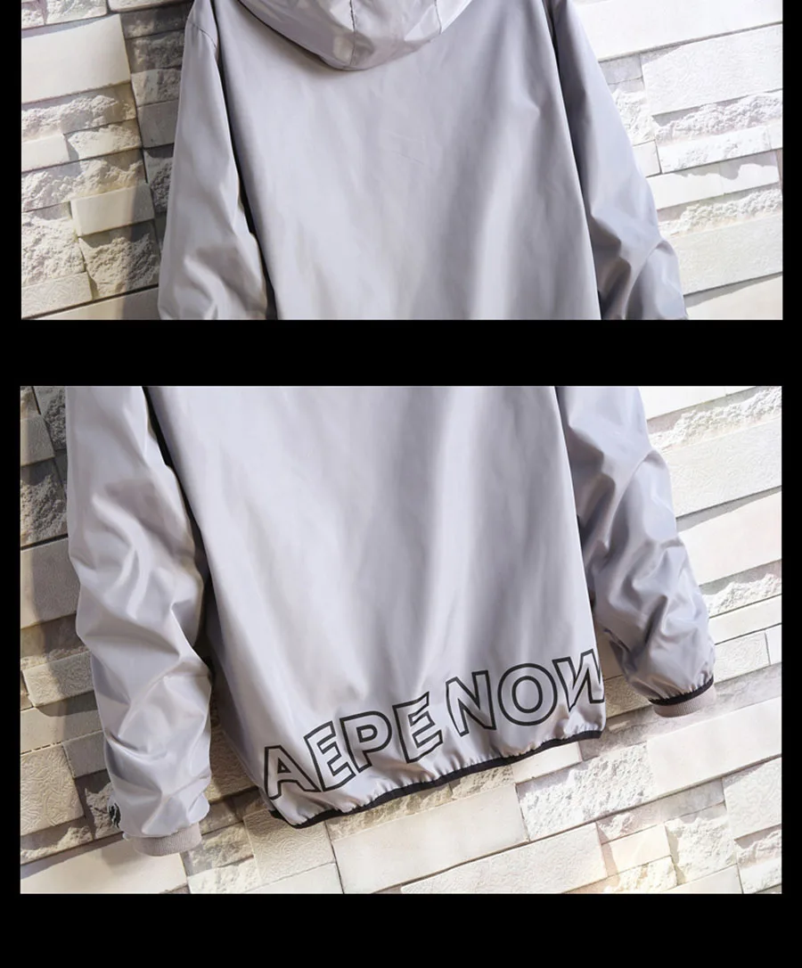 Streetwear Mens Jacket Color Zipper Casual   (17)